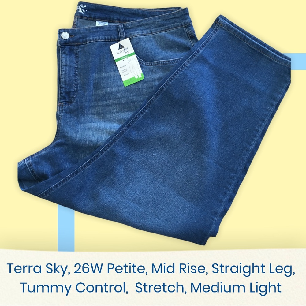 Terra Sky, Straight Leg, Mid Rise,
Tummy Control